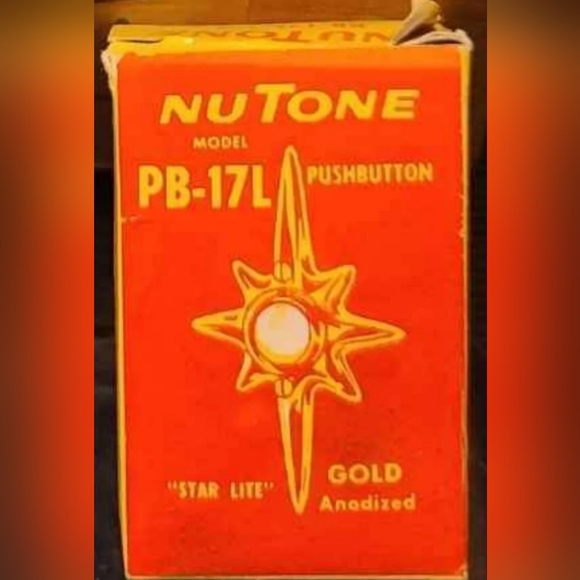 Vintage Escutcheon Eames Atomic Era Gold Starburst Lighted Doorbell Push Button - Picture 3 of 3